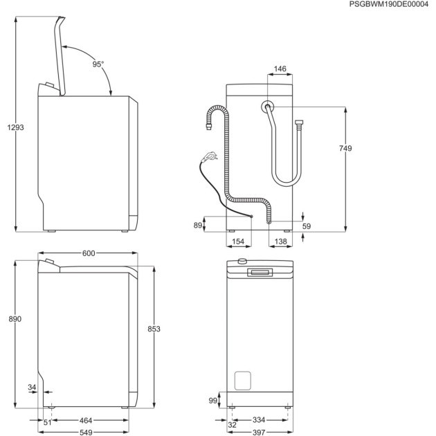 Пералня с горно зареждане AEG LTR7E373E