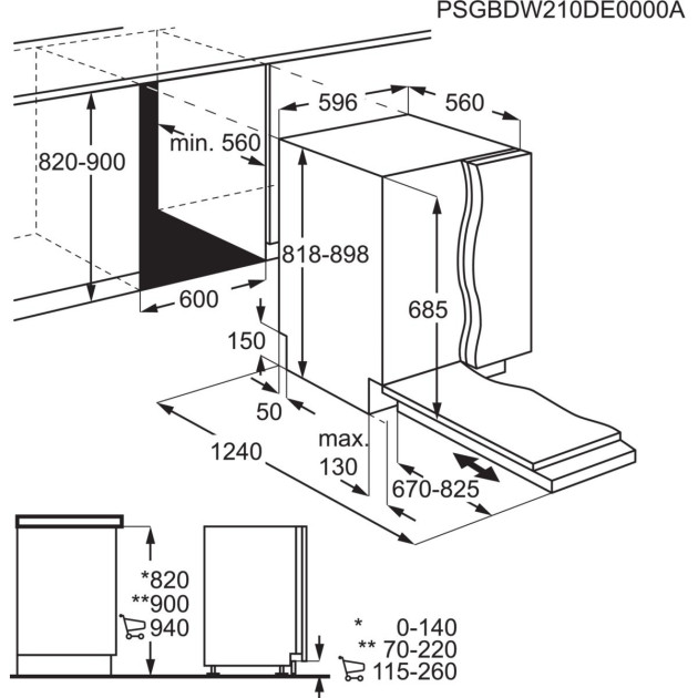 Интелигентна съдомиялна за вграждане: AEG FSK94858P ComfortLift