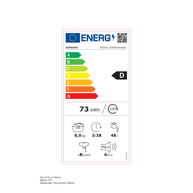 Пералня Samsung WW 80T4540AX LE 