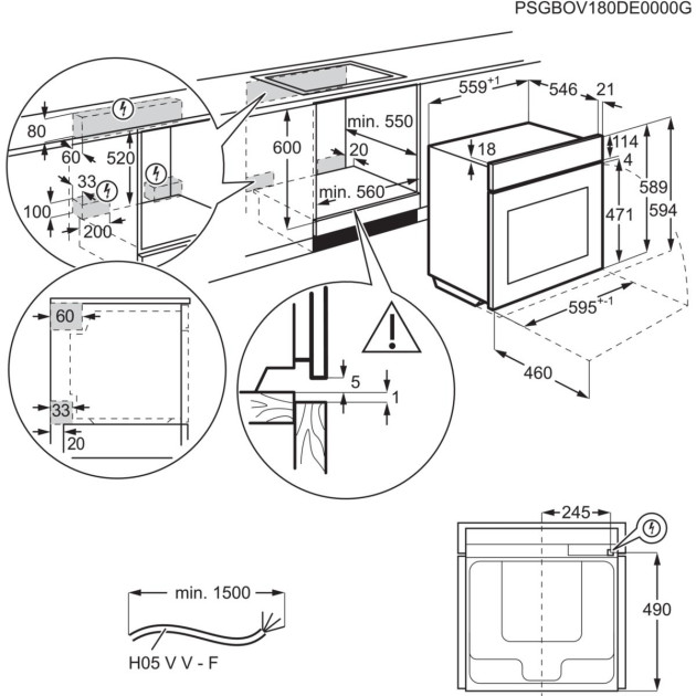 Фурна за вграждане на ток Electrolux EOE8P39WV