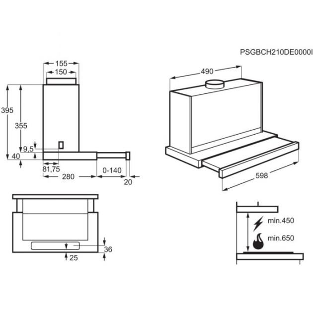 Аспиратор за вграждане Electrolux LFP616K