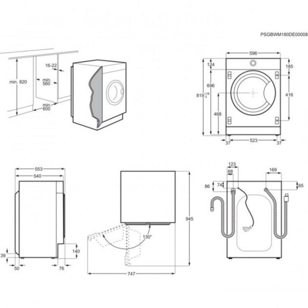 Пералня със сушилня за вграждане Electrolux EW7W368SI