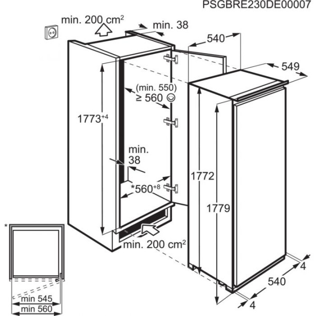 Хладилник за вграждане AEG SKE818D1DS