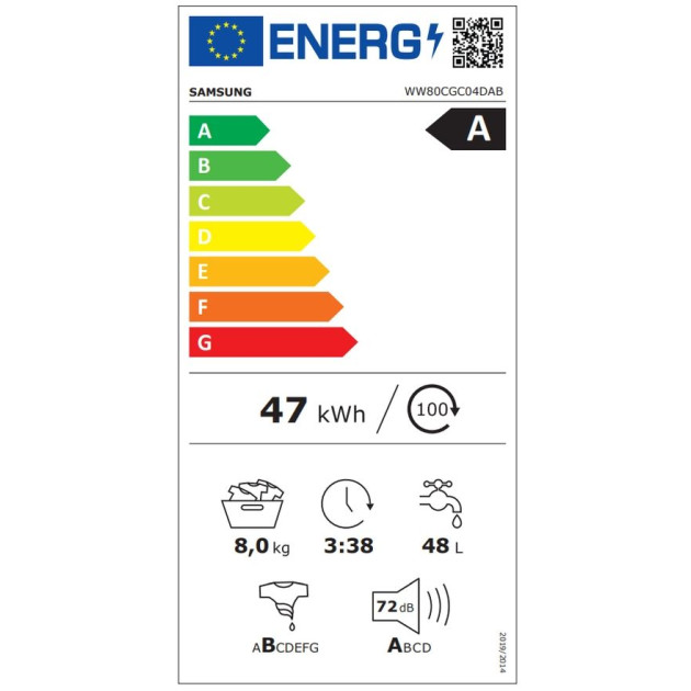 ПЕРАЛНЯ SAMSUNG WW80CGC04DABLE