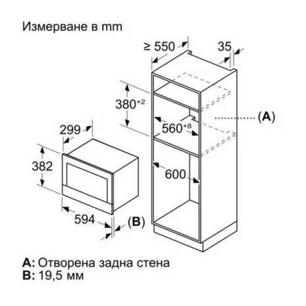 Микровълнова за вграждане Bosch BFR7221B1