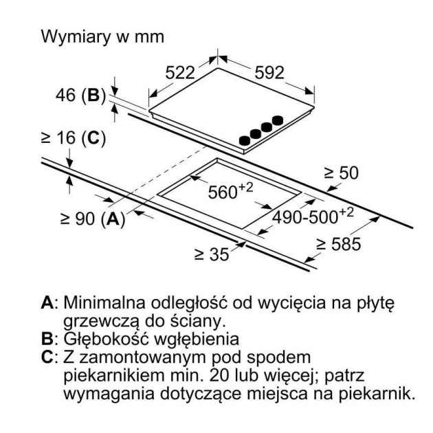 Плот за вграждане Bosch PKE612CA2E